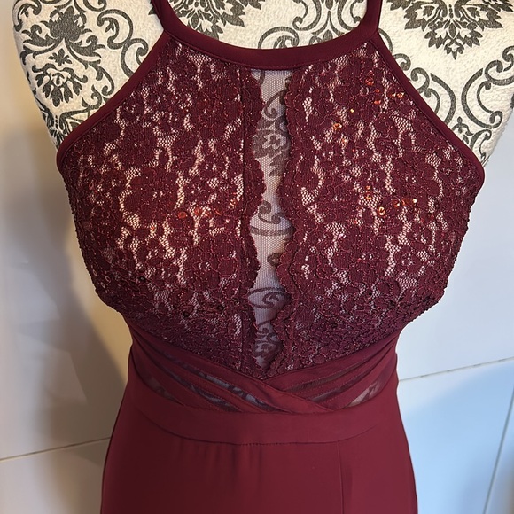 Burgundy Dress with Sparkles - Picture 3 of 4